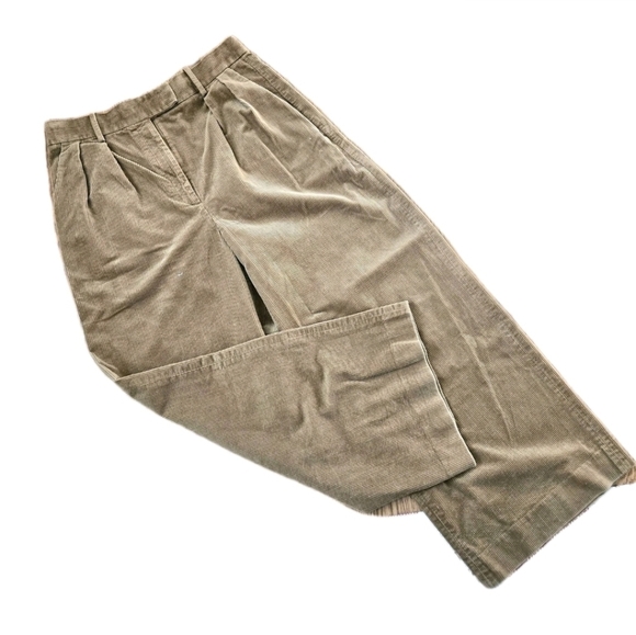 Banana Republic Corduroy Pants Beige Baggy Leg High Rise Pleated /14 --NWOT - Picture 10 of 10